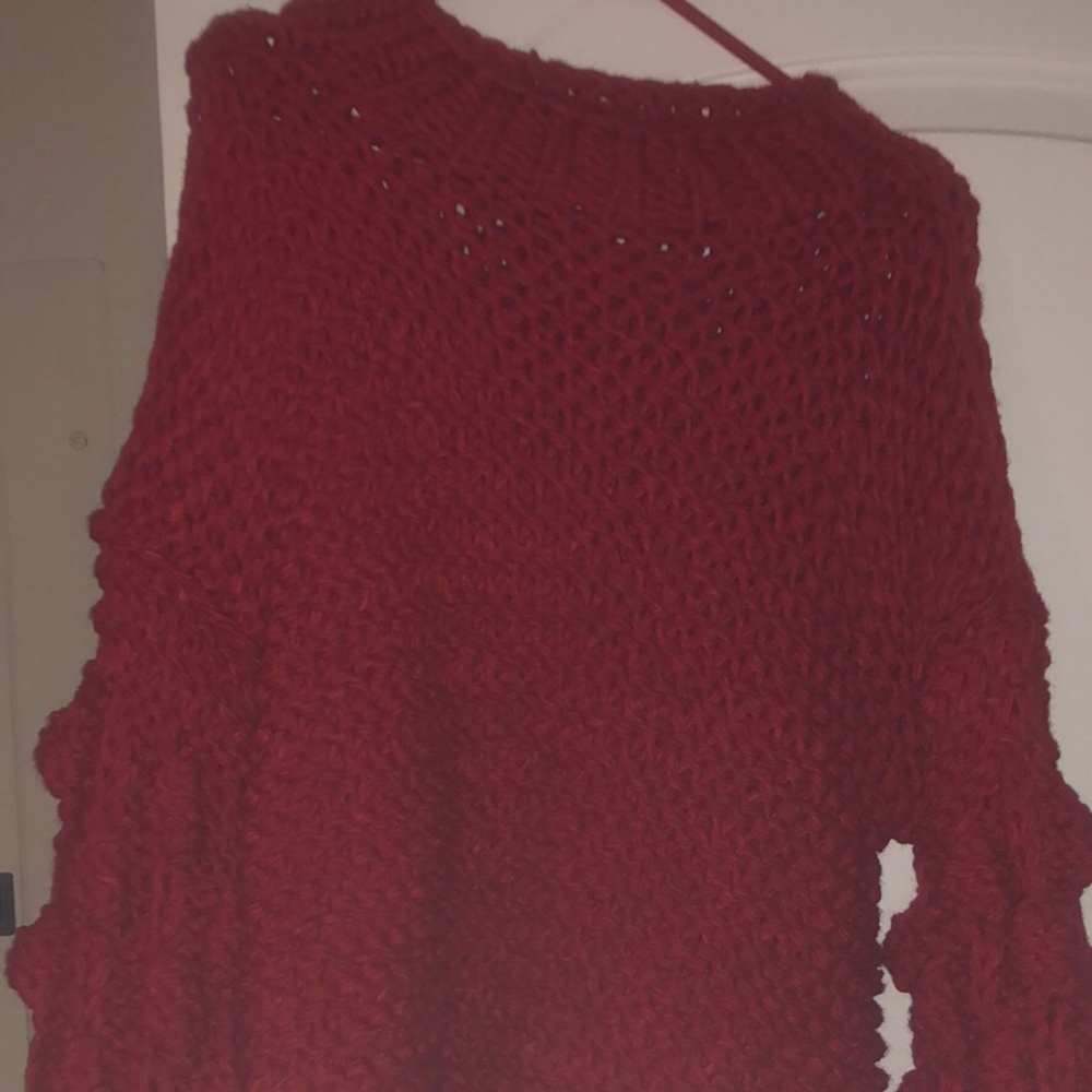 Red thick sweater